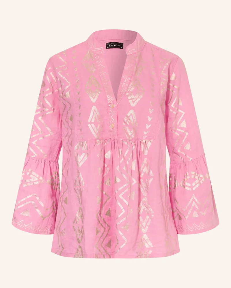 Grace Blusenshirt Aus Leinen pink Rosa