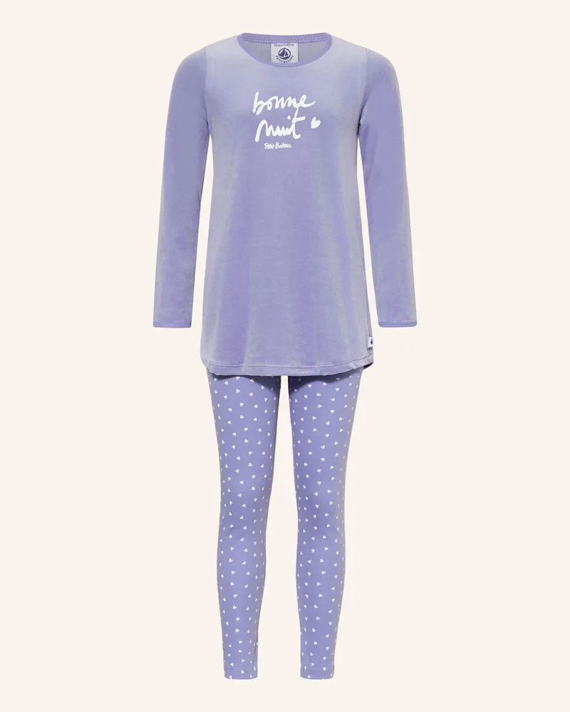 Petit Bateau Schlafanzug Aus Nicki blau Lila