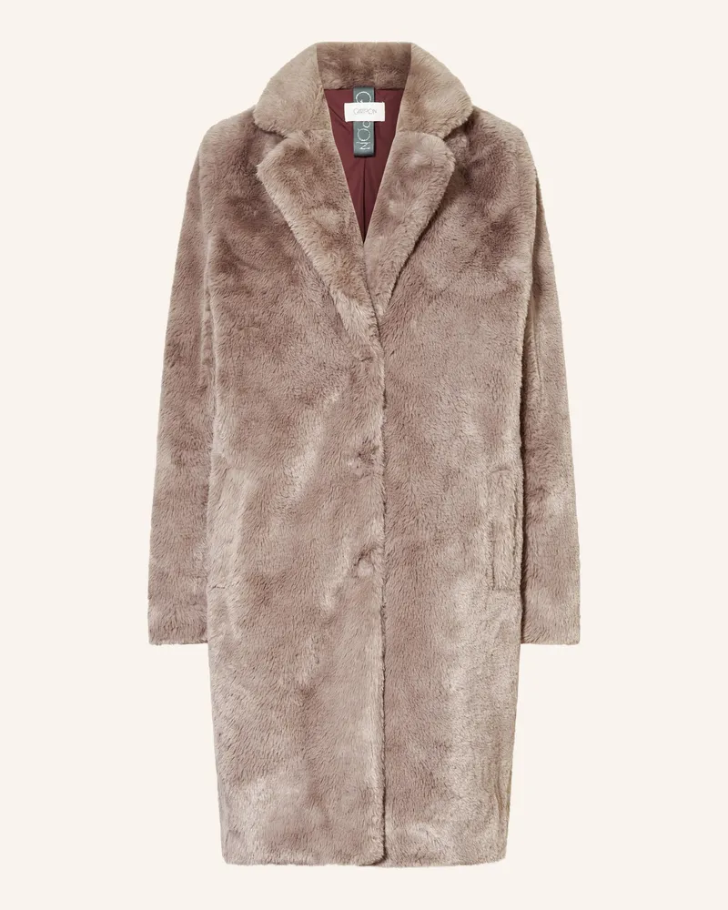 Cartoon Kunstfell-Mantel beige Taupe