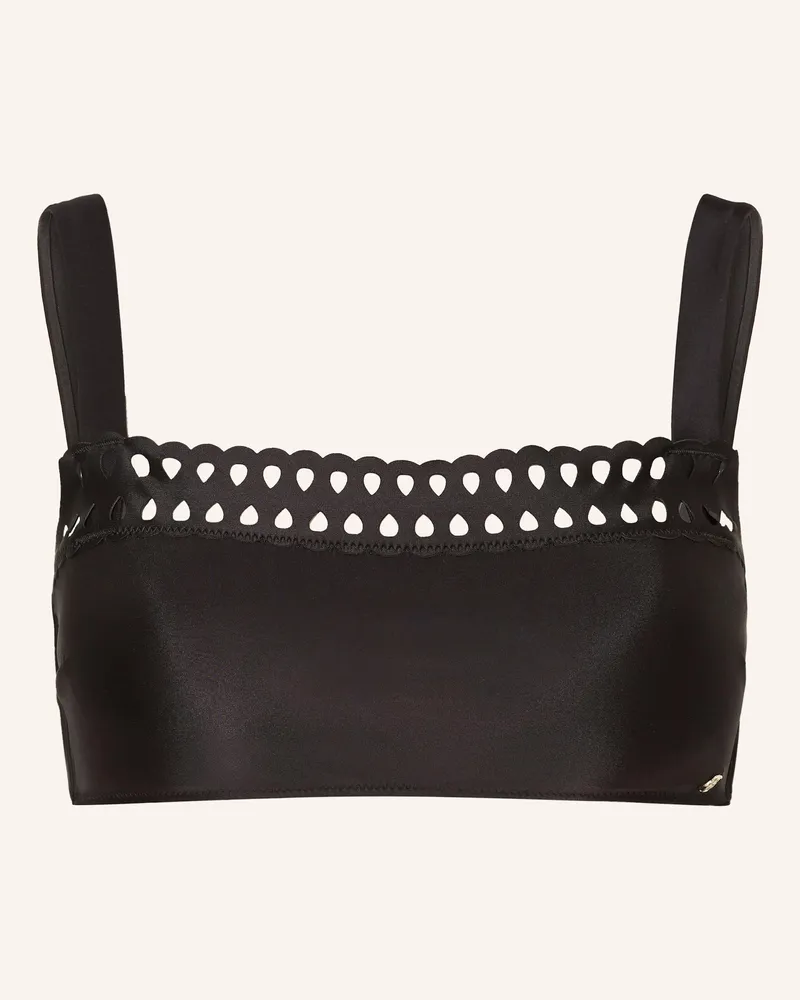 HUGO BOSS Bustier-Bikini-Top EYELET Schwarz
