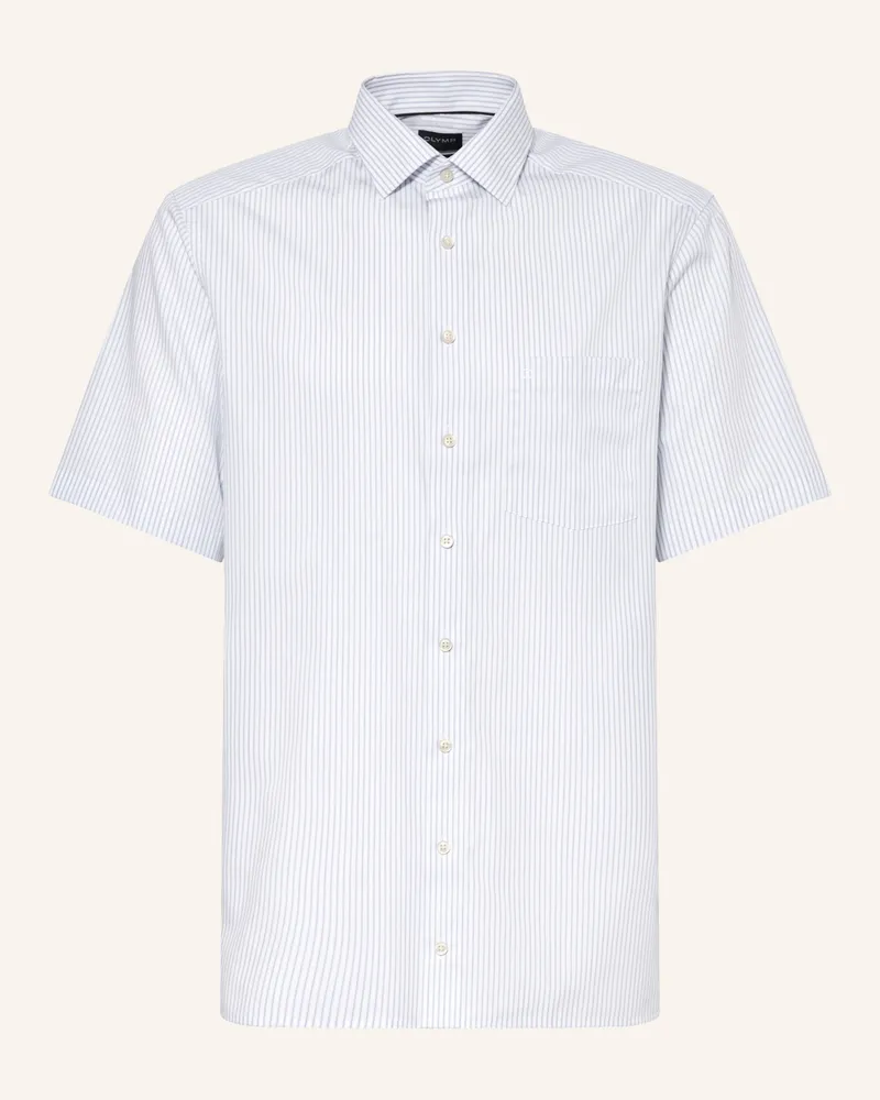 Olymp Kurzarm-Hemd Luxor Comfort Fit blau Weiss
