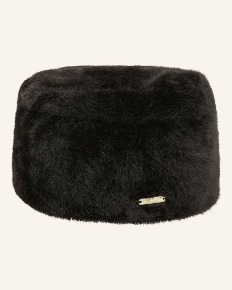 Seeberger Kunstfell-Mütze Toque schwarz Schwarz