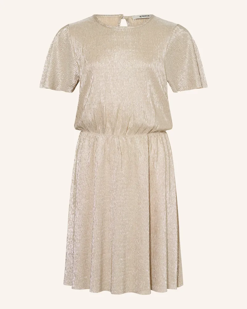 Garcia Jeanswear Plisseekleid Mit Glitzergarn silber Beige