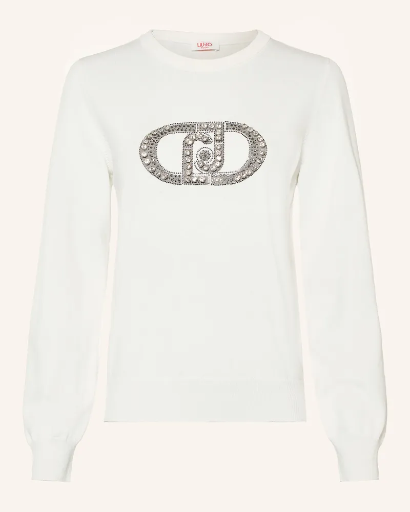 Liu Jo Pullover Mit Schmucksteinen weiss Weiss