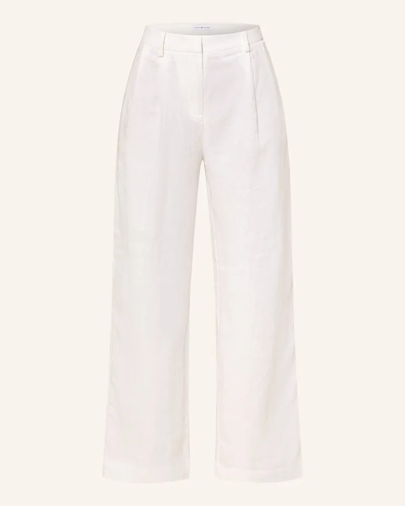 Tommy Hilfiger Marlenehose Aus Leinen weiss Weiss