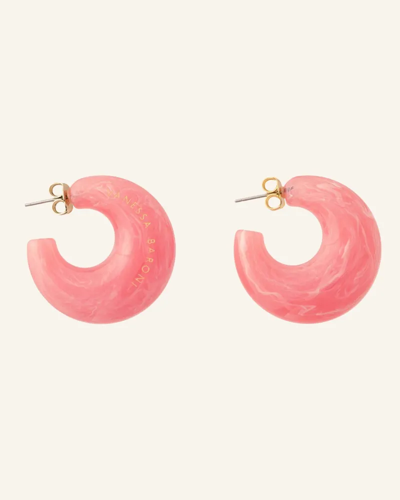 Vanessa Baroni Creolen Moon Earring Watermelon Marble By Glambou gold Gold