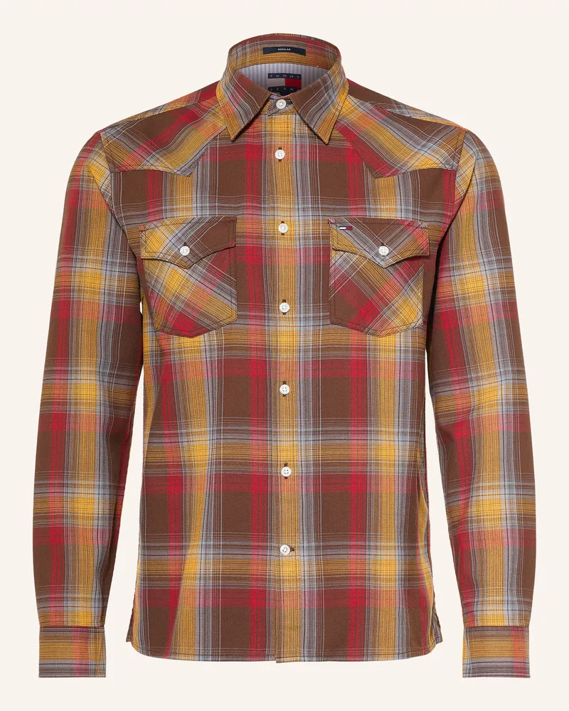 Tommy Hilfiger Hemd Regular Fit braun Dunkelbraun