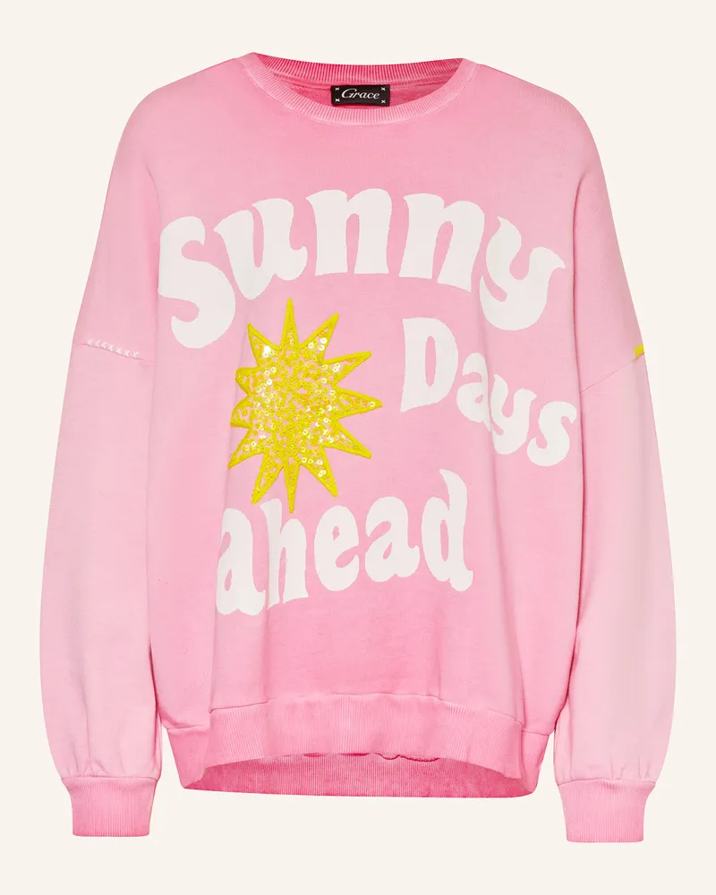 Grace Sweatshirt mit Pailletten Rosa