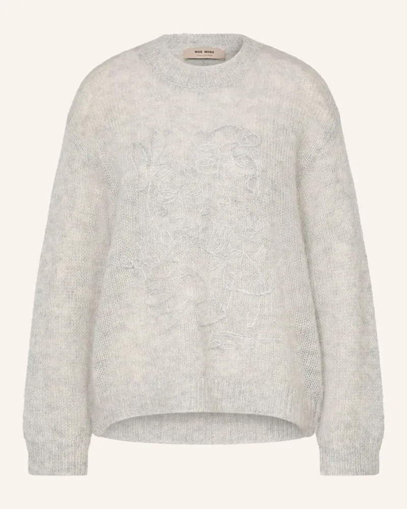 Mos Mosh Pullover Mmaroa Mit Mohair grau Hellgrau