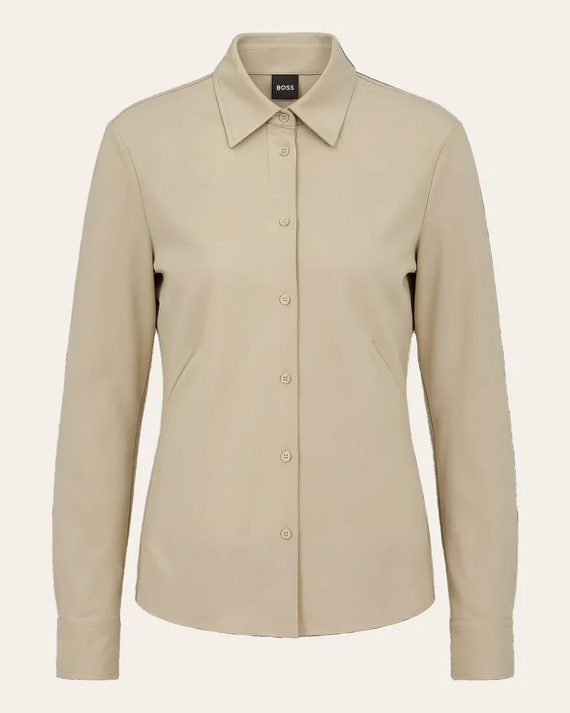 HUGO BOSS Casual Bluse BRONTA_TUESDAY Extra-Slim Fit Beige