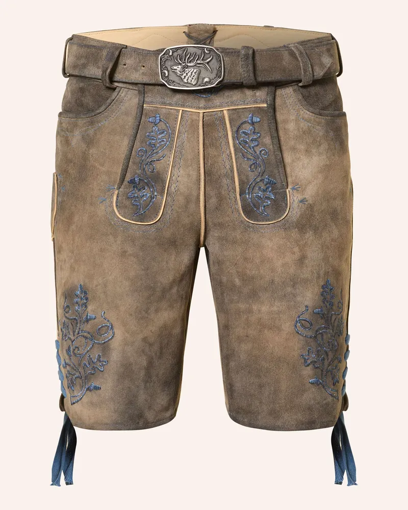 Spieth & Wensky Trachten-Lederhose Fendo braun Grau