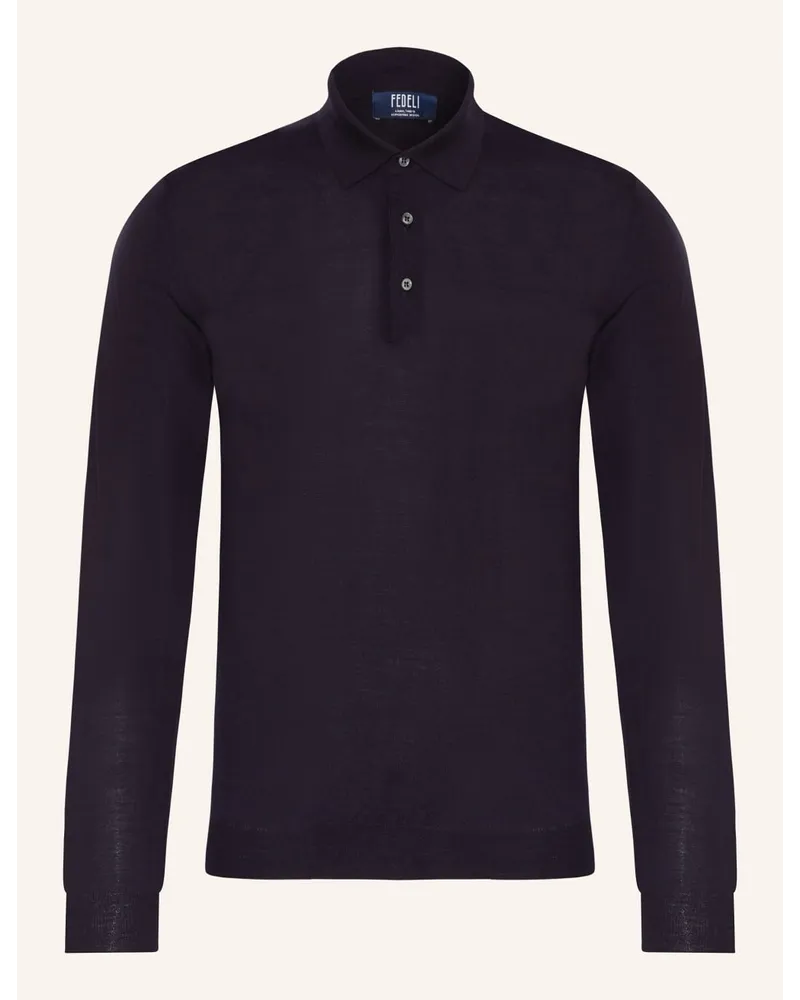 Fedeli Strick-Poloshirt Blau