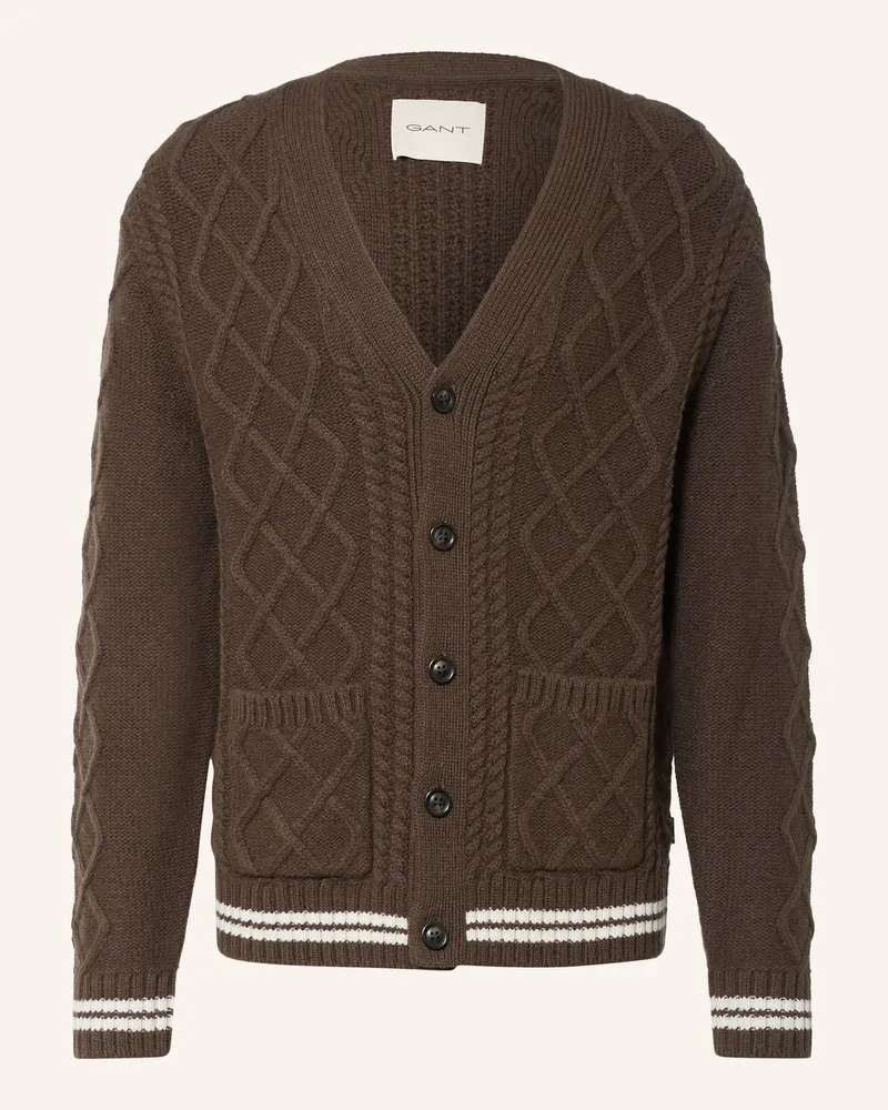 Gant Strickjacke braun Khaki