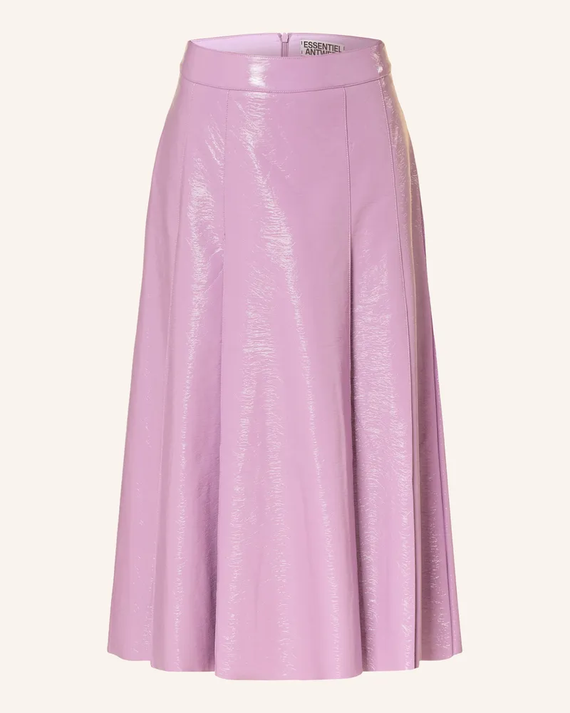 Essentiel Faltenrock In Lederoptik lila Rosa