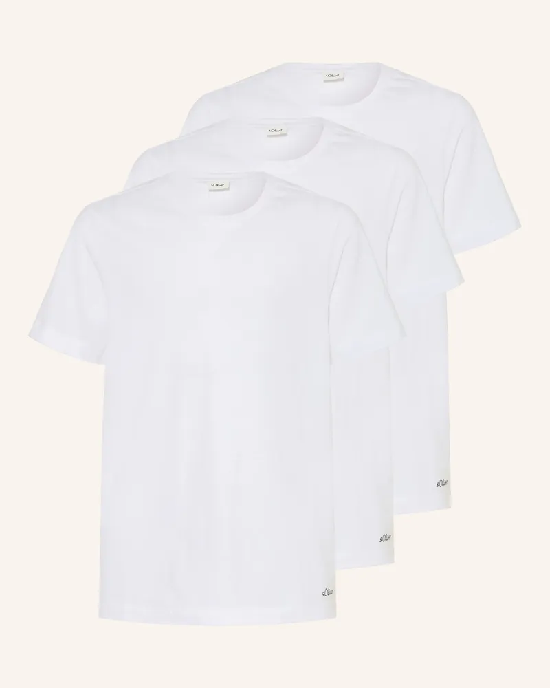 S.Oliver 3er-Pack T-Shirts Weiss