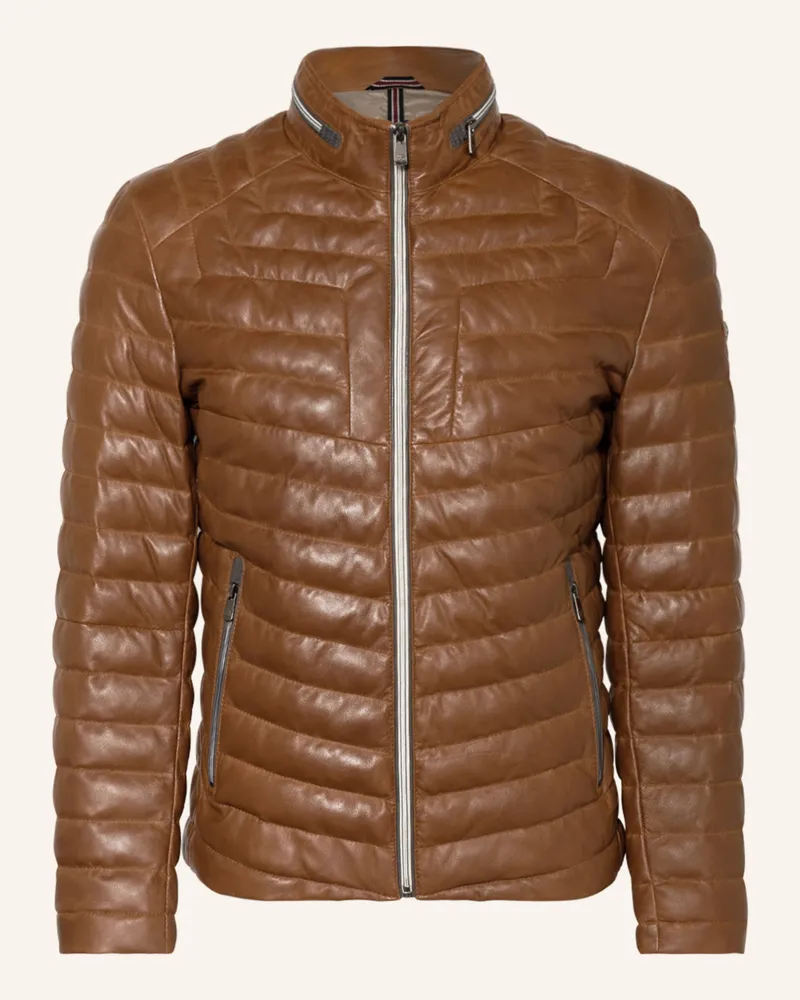 Milestone Lederjacke Ms-Malik Mit Sorona®Aura-Isolierung beige Cognac