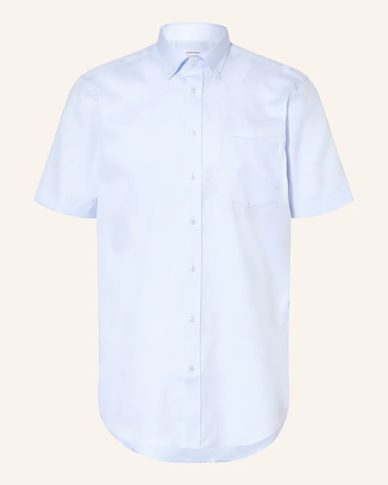 Seidensticker Kurzarm-Hemd Regular Fit blau Hellblau
