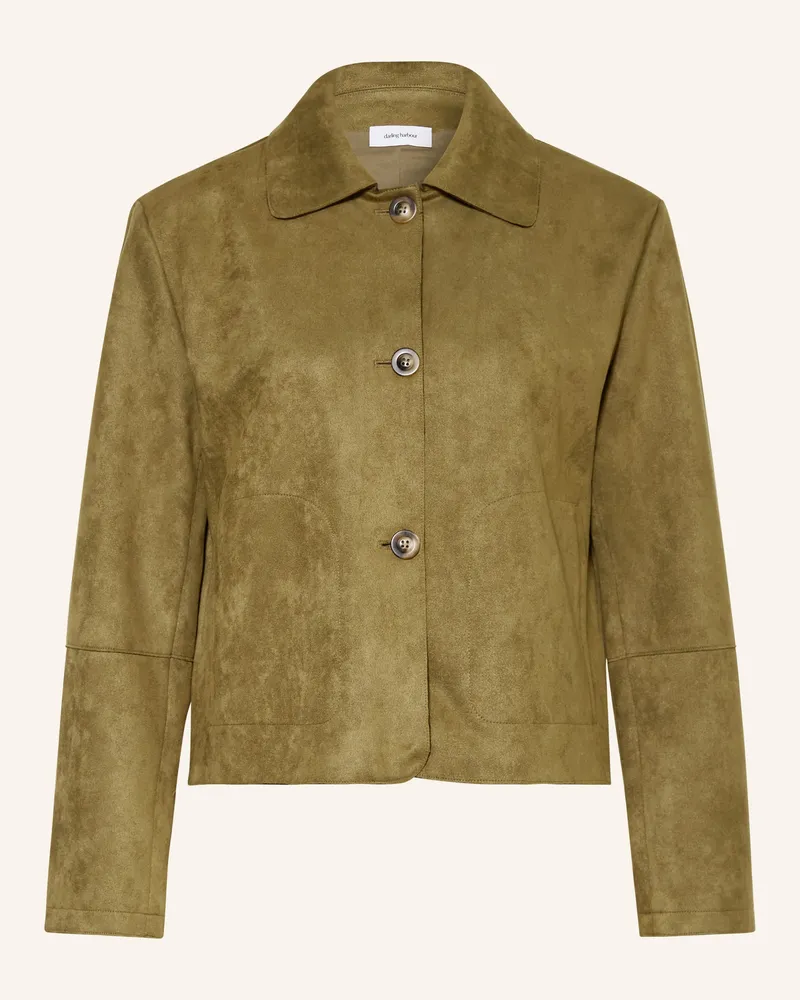 Darling Harbour Kastenjacke In Lederoptik gruen Olive