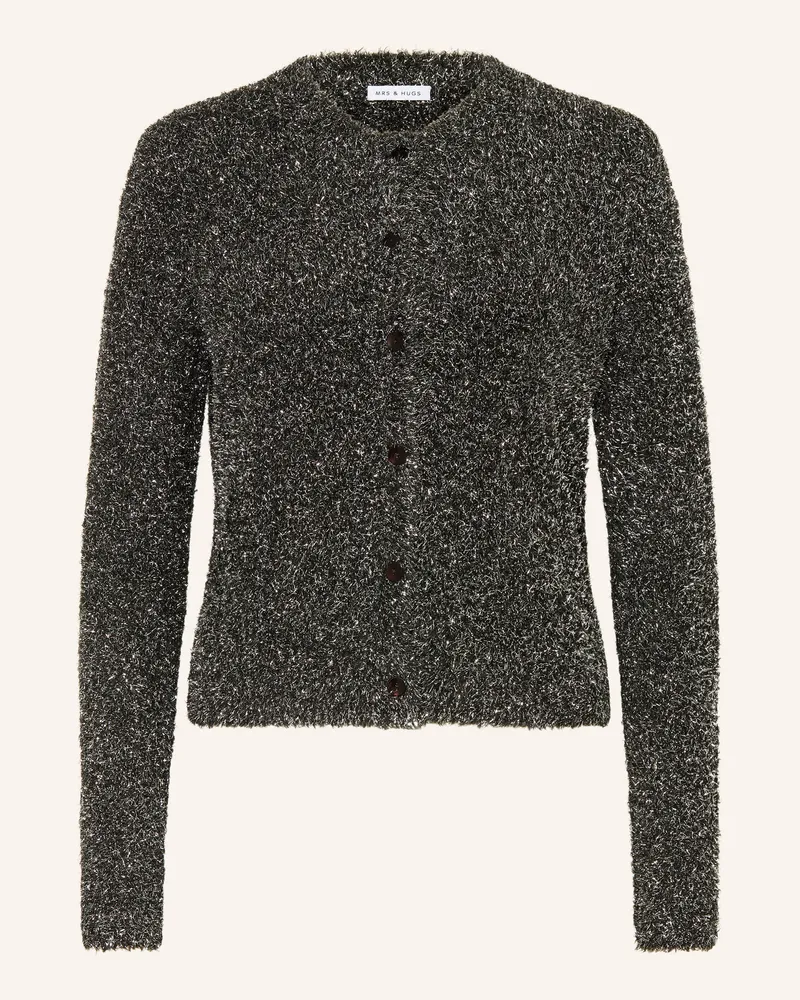 Mrs & HUGS Strickjacke Mit Glitzergarn schwarz Schwarz