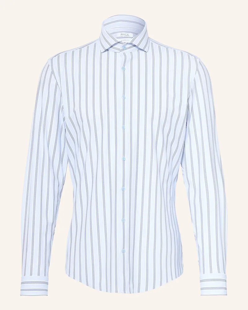 paul Hemd Shaped Fit blau Weiss
