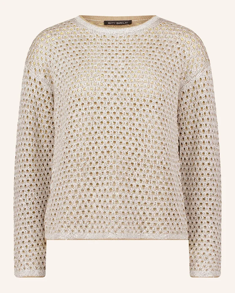 Betty Barclay Pullover Mit Glitzergarn beige Taupe
