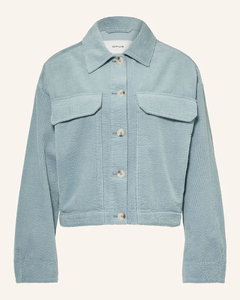 OPUS Cord-Overjacket Hannja gruen Blaugrau