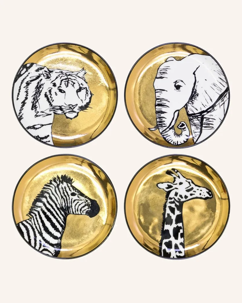 Jonathan Adler 4er-Set Untersetzer ANIMALIA Gold