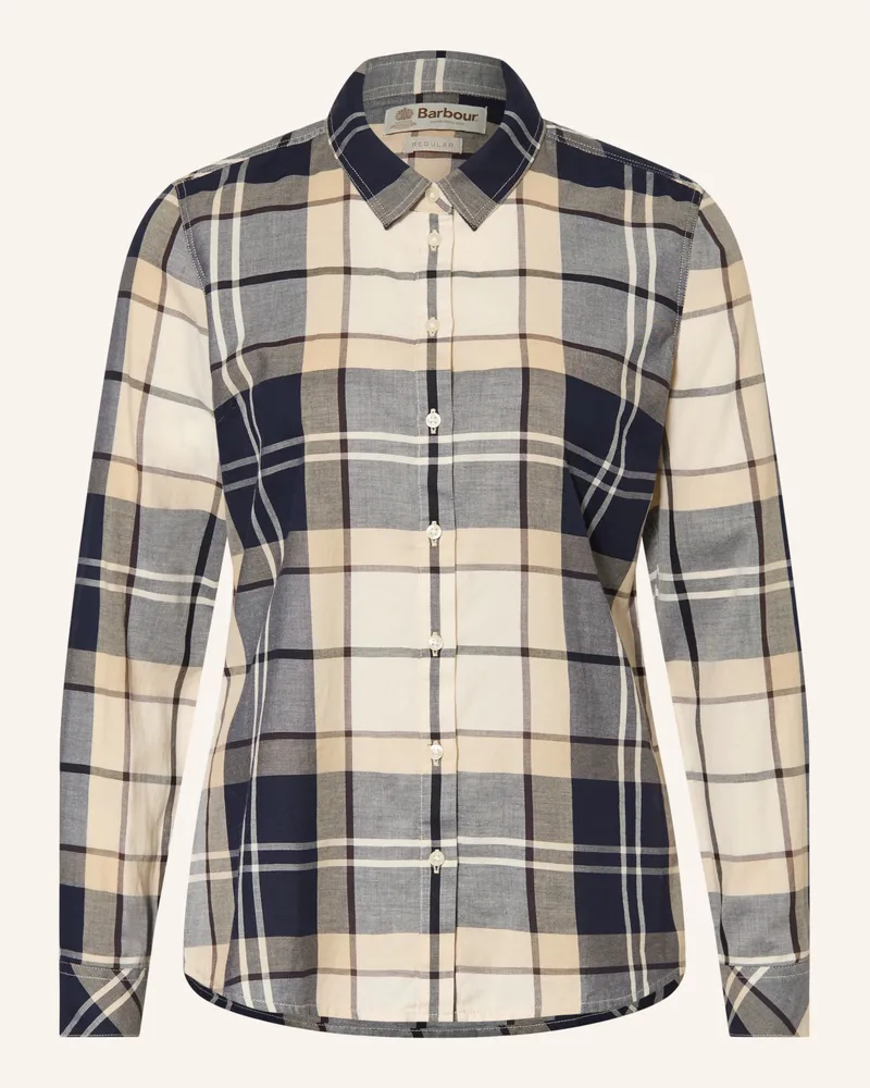 Barbour Hemdbluse Bredon beige Dunkelblau