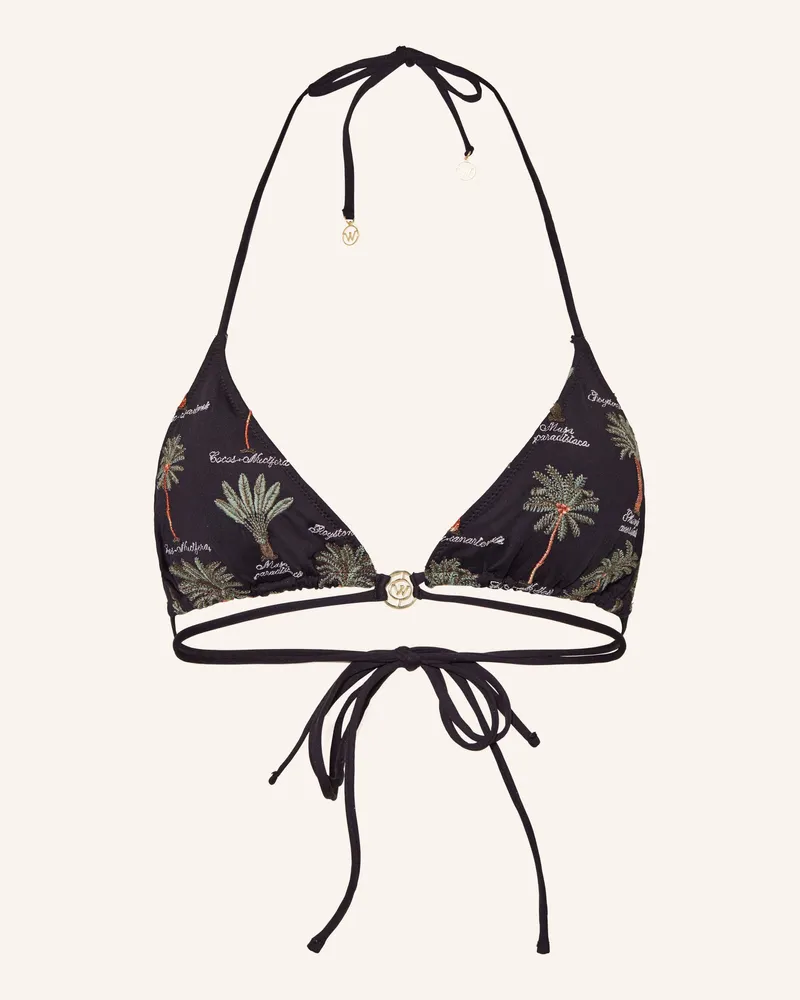 watercult Triangel-Bikini-Top Art Herbaria schwarz Schwarz