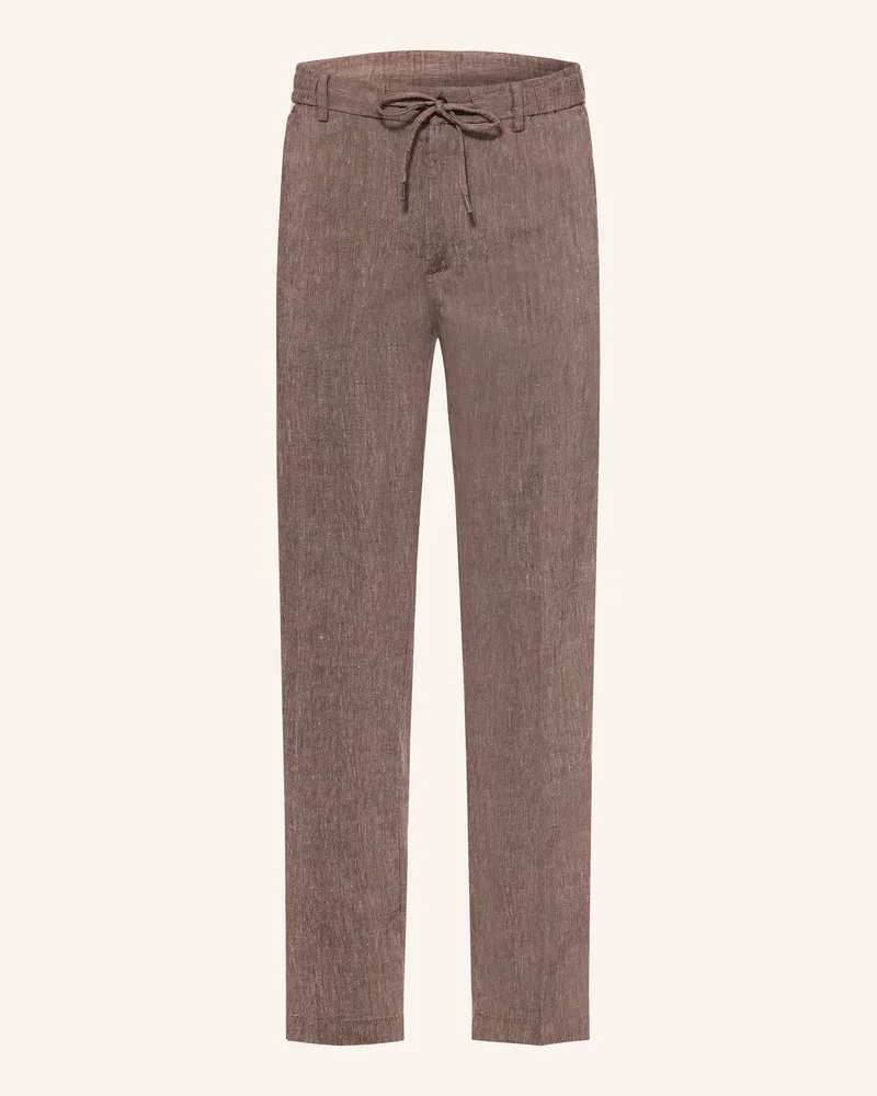 HUGO BOSS Hose Kane Extra Slim Fit Mit Leinen braun Dunkelbraun