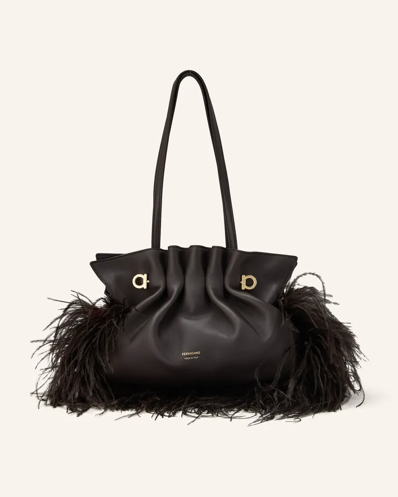 Ferragamo Handtasche Soft Bag braun Dunkelbraun