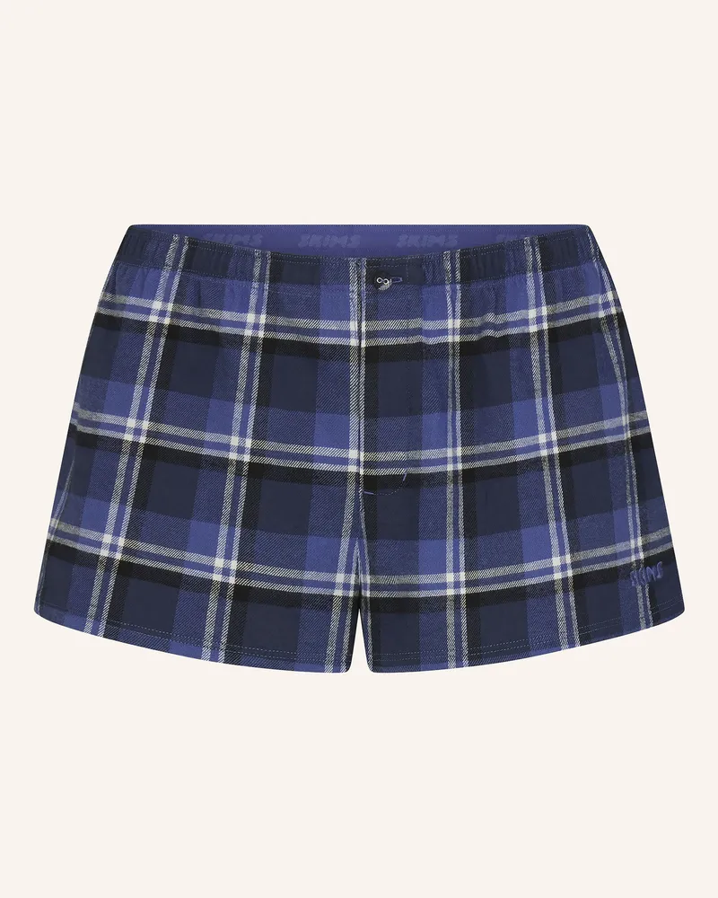 SKIMS Schlafshorts Flannel Aus Flanell blau Indigo