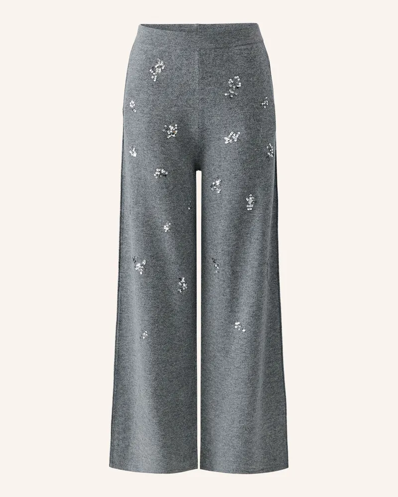 Oui  Strickhose Mit Pailletten grau Grau