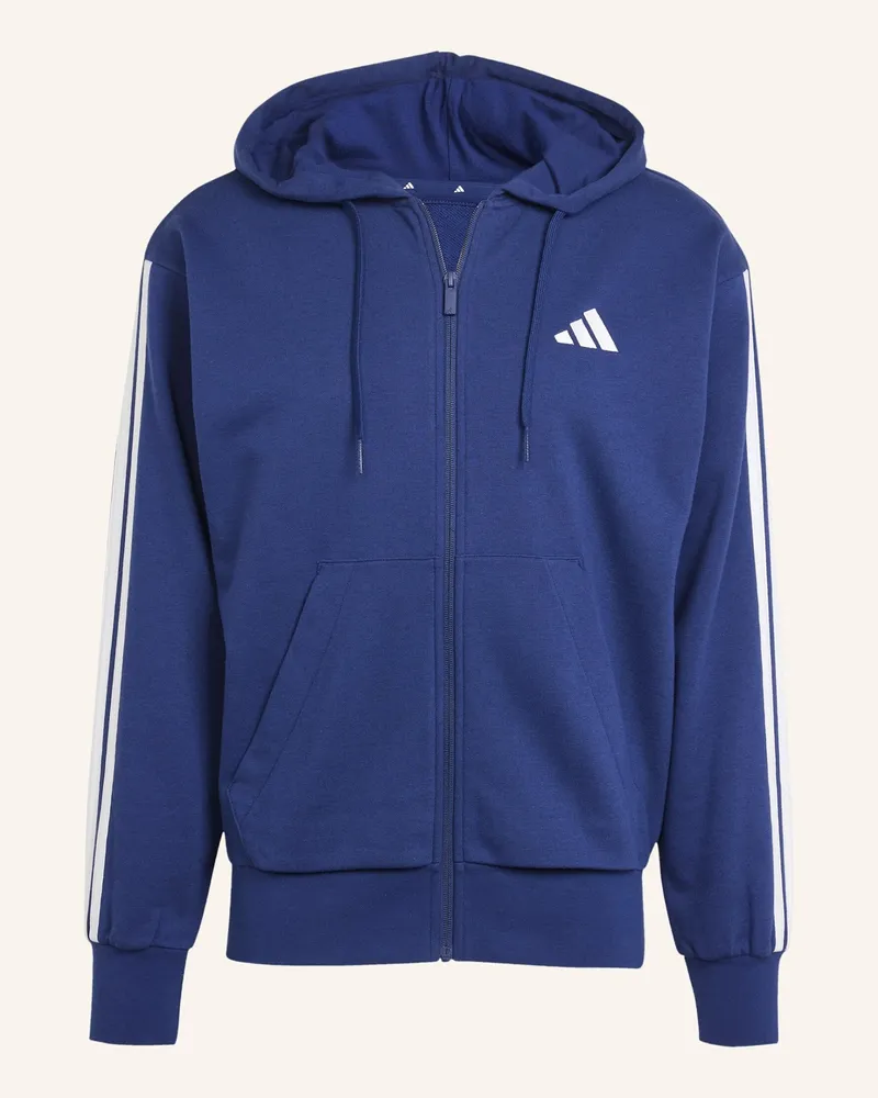 adidas Essentials 3-Streifen French Terry Kapuzenjacke blau Blau