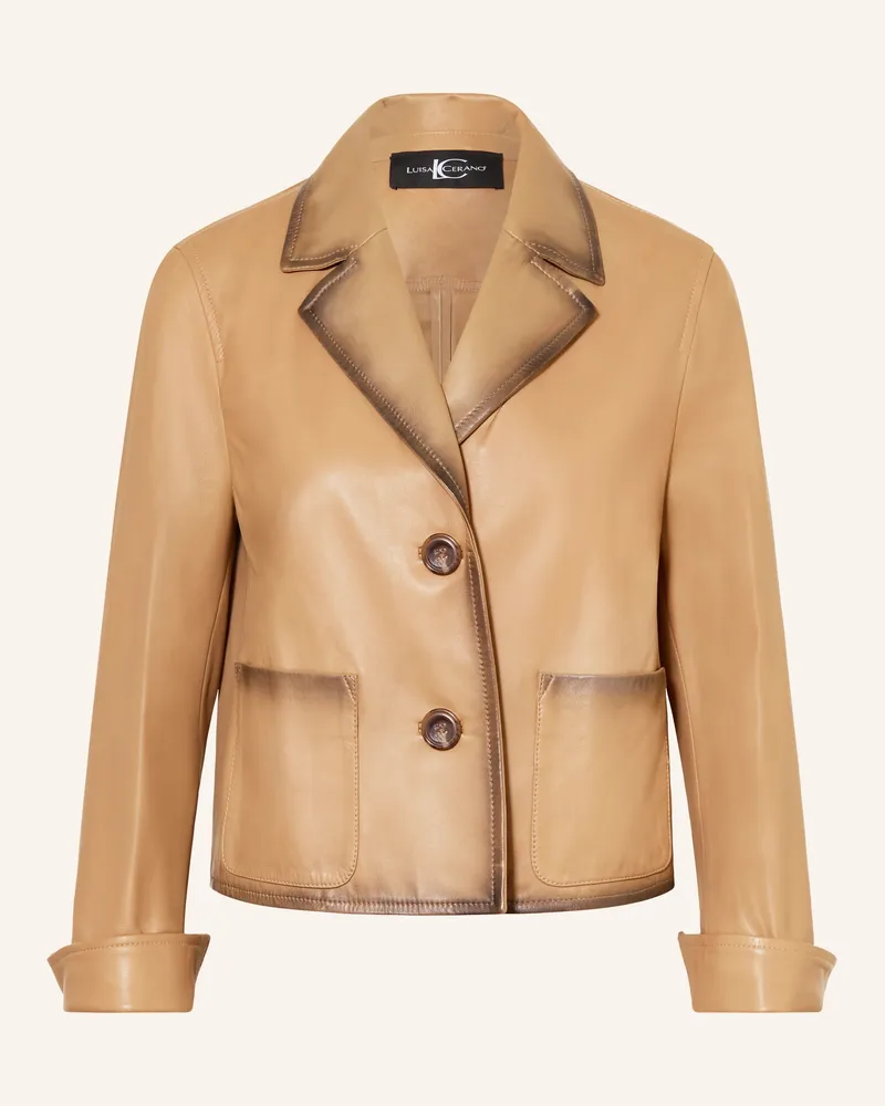 Luisa Cerano Lederjacke beige Camel