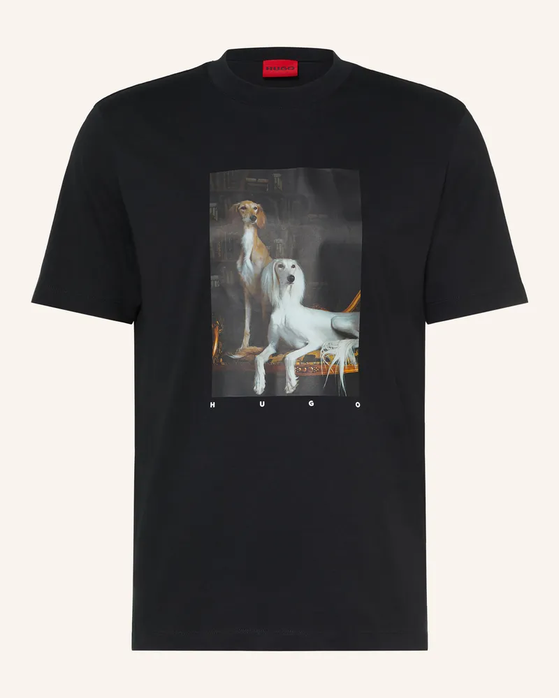 HUGO BOSS T-Shirt Daffilo schwarz Schwarz