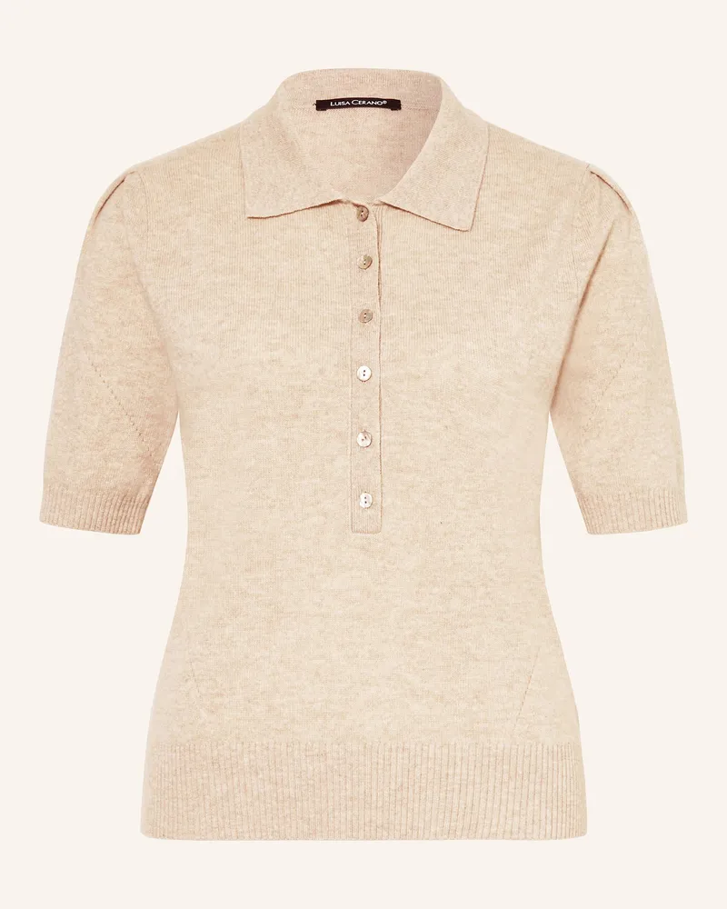 Luisa Cerano Strick-Poloshirt Beige