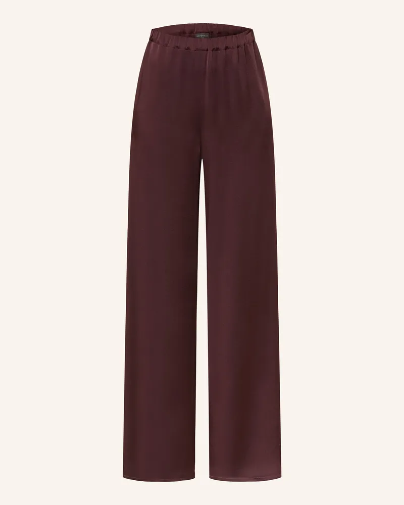 Antonelli Firenze Marlenehose Aus Satin rot Dunkelrot