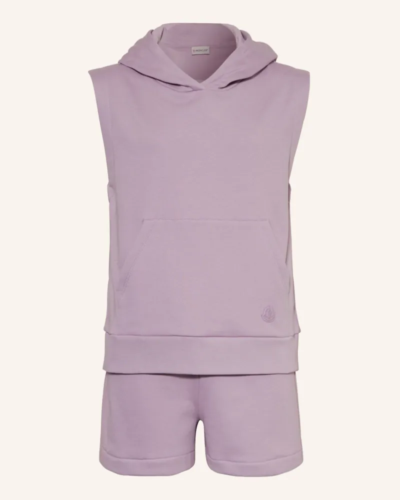 Moncler Set: Hoodie Und Sweatshorts lila Helllila