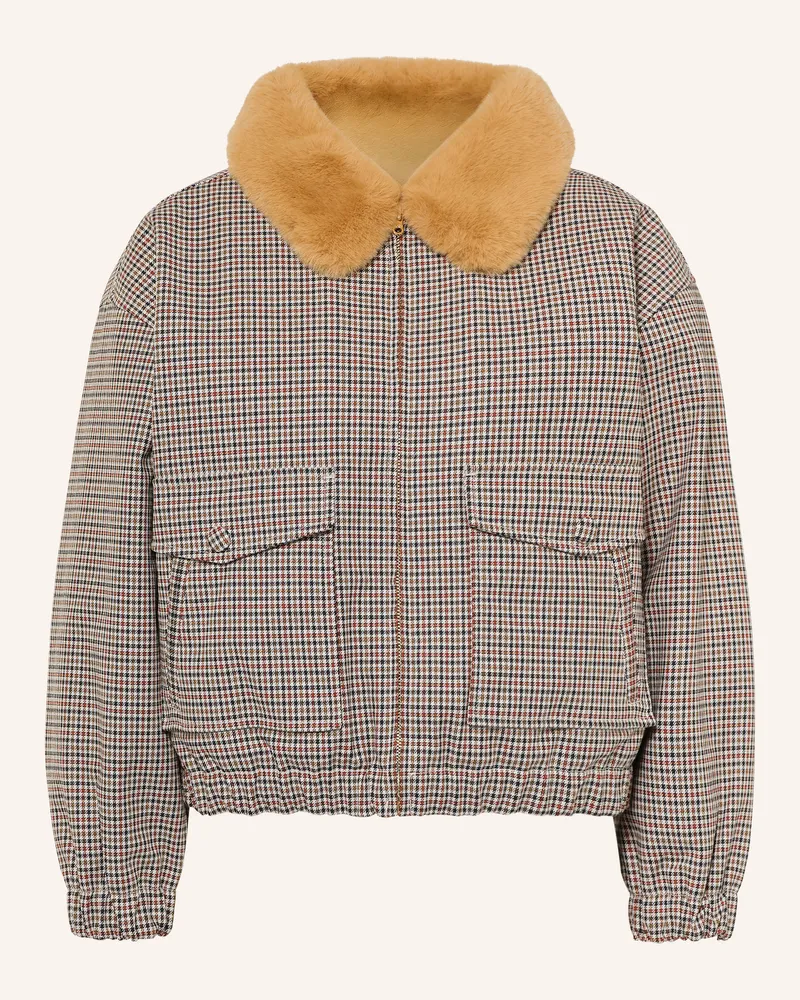 Sandro Blouson Mit Kunstfell braun Hellbraun