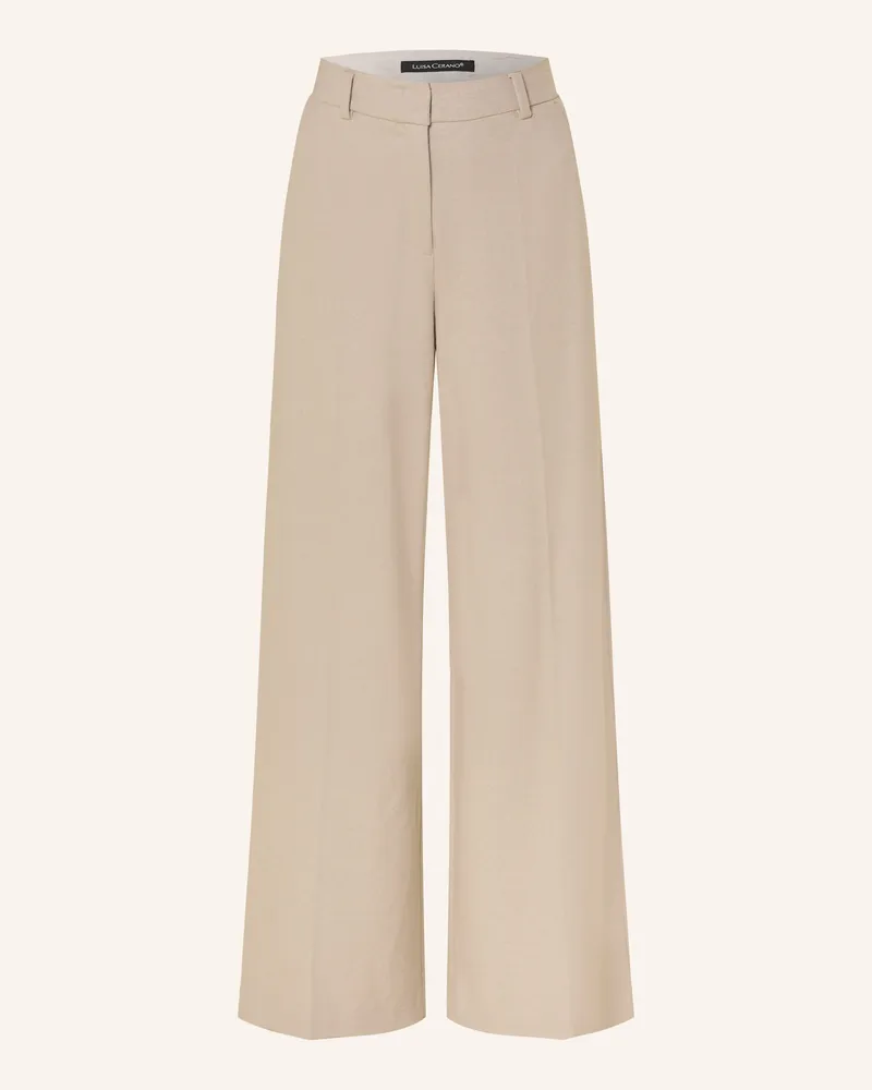 Luisa Cerano Marlenehose Aus Flanell weiss Creme