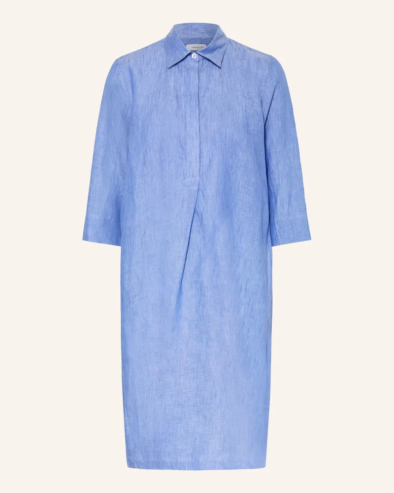 Rossana Diva Leinenkleid Mit 3/4-Arm blau Hellblau