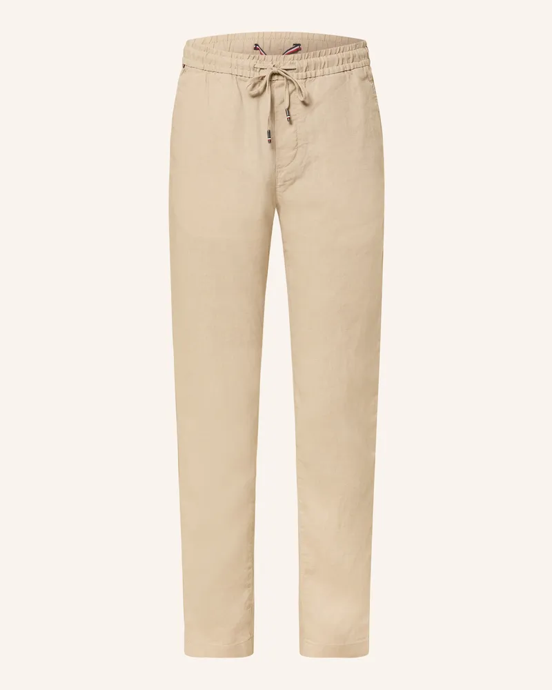 Tommy Hilfiger Leinenhose im Jogging-Stil Extra Slim Fit Beige