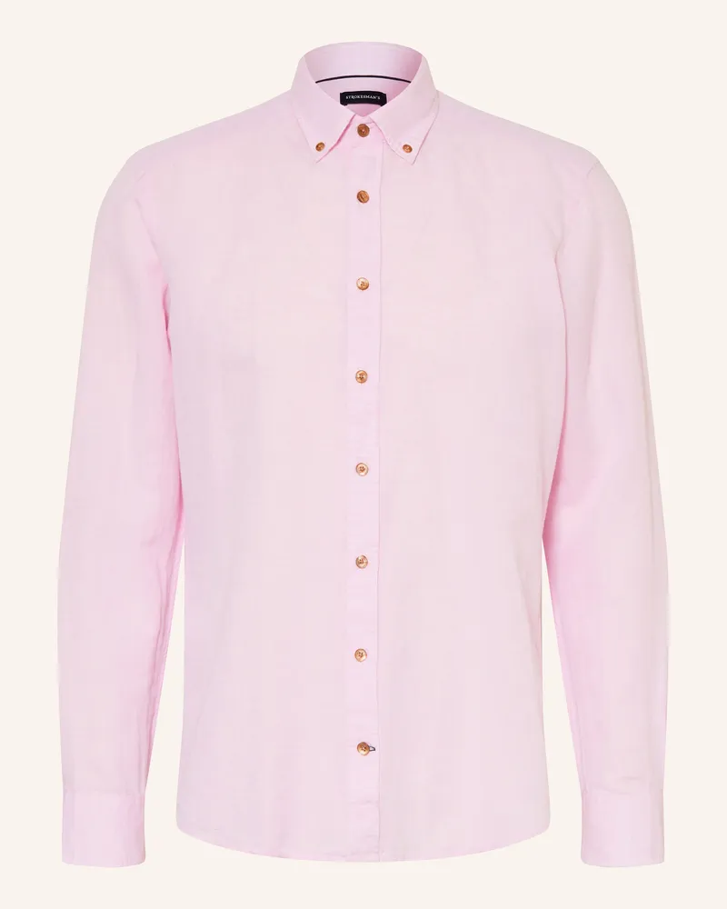 Strokesman's Hemd Regular Fit mit Leinen Rosé