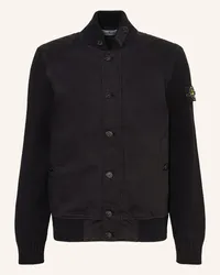 Stone Island Blouson im Materialmix Schwarz