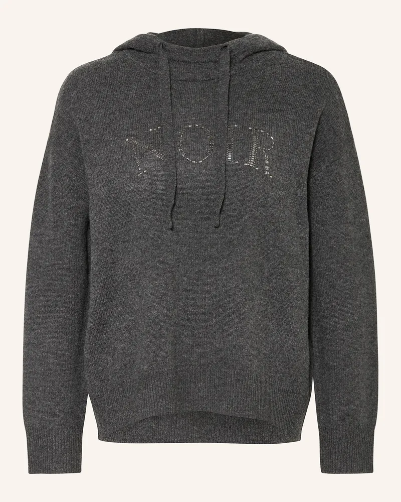 CATNOIR Strick-Hoodie mit Schmucksteinen Grau