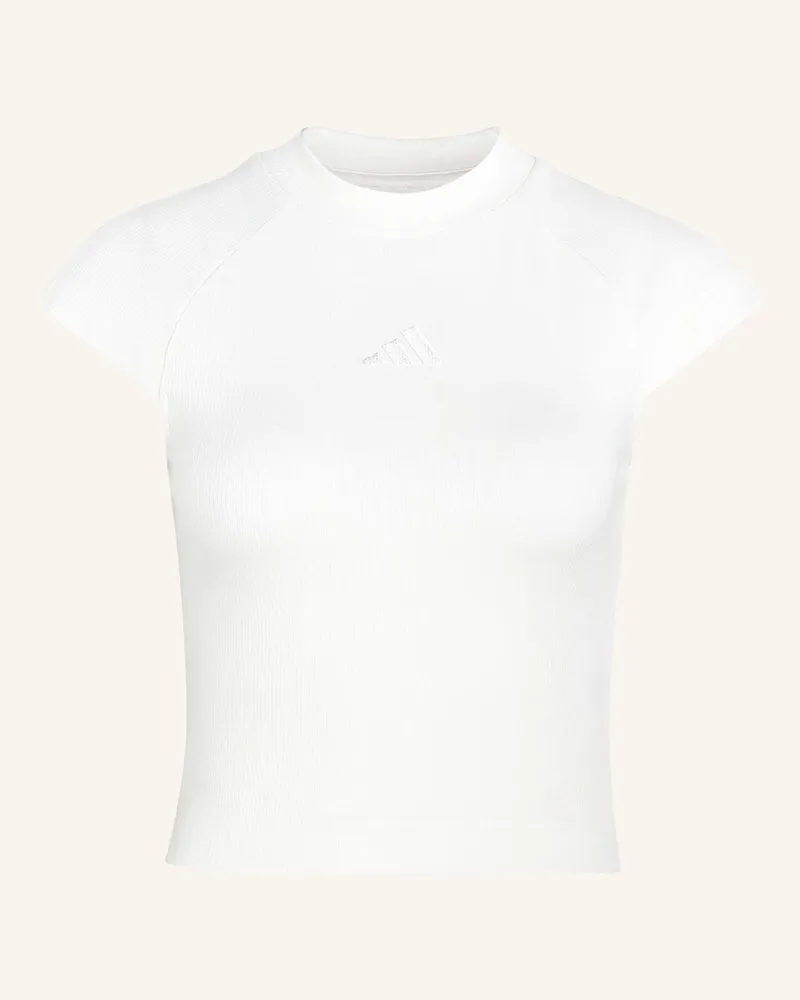 adidas Adidas Kit T-Shirt, Gerippt, Kleines Logo weiss Weiss