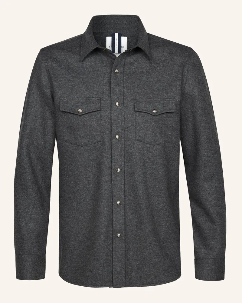Profuomo Herren Overshirt Dunkelgrau