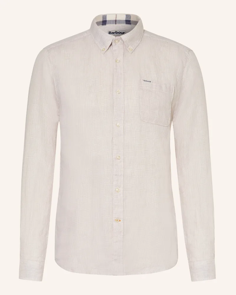 Barbour Leinenhemd LINTON Tailored Fit Hellbraun
