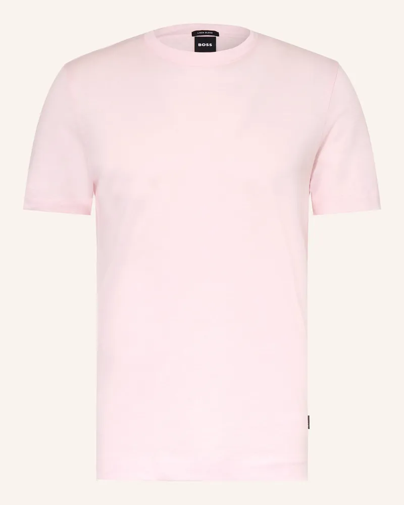 HUGO BOSS T-Shirt Thompson Mit Leinen rosa Hellrosa